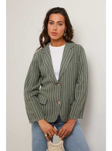 Le Monde du Lin Lniany blezer w kolorze khaki