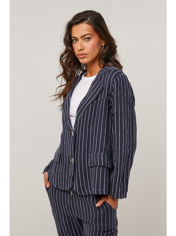 Le Monde du Lin Linnen blazer donkerblauw