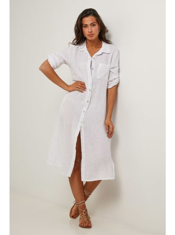 Le Monde du Lin Leinen-Kleid in Weiß