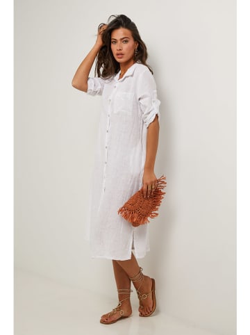 Le Monde du Lin Leinen-Kleid in Weiß