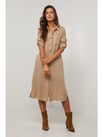 Le Monde du Lin Leinen-Kleid in Beige