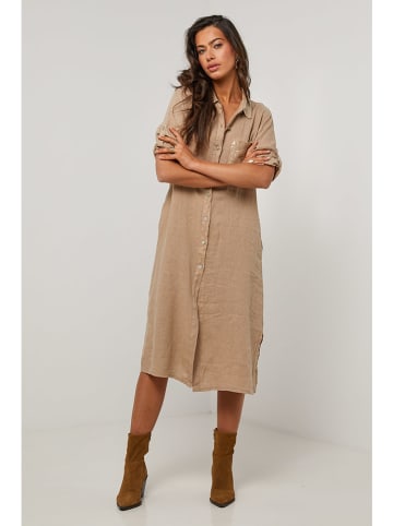 Le Monde du Lin Leinen-Kleid in Beige