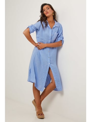 Le Monde du Lin Leinen-Kleid in Hellblau