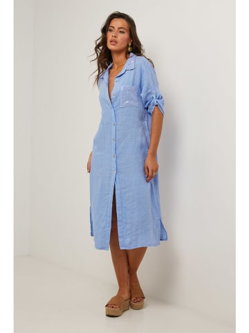 Le Monde du Lin Leinen-Kleid in Hellblau