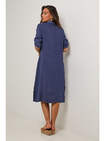 Rodier Lin Linnen jurk donkerblauw