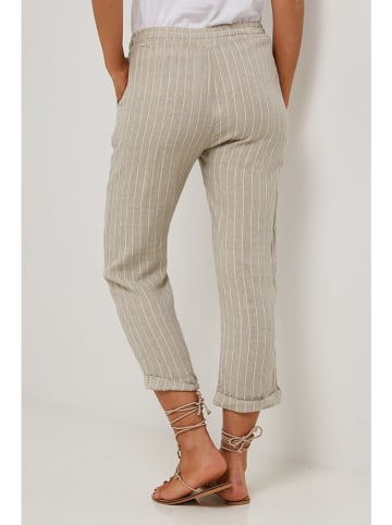 Le Monde du Lin Leinen-Caprihose in Beige