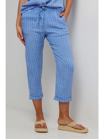 Le Monde du Lin Leinen-Caprihose in Hellblau