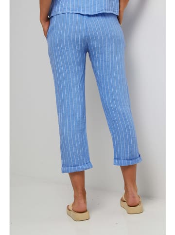 Le Monde du Lin Leinen-Caprihose in Hellblau