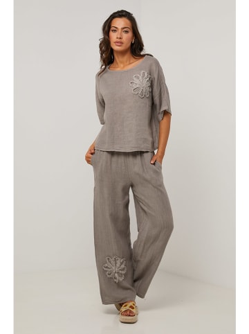 Le Monde du Lin Leinen-Bluse in Grau