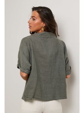 Le Monde du Lin Leinen-Bluse in Khaki
