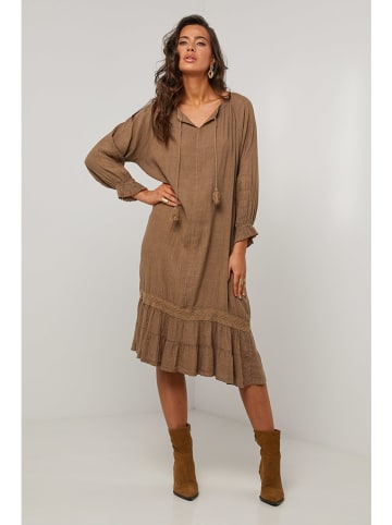 Le Monde du Lin Leinen-Kleid in Braun