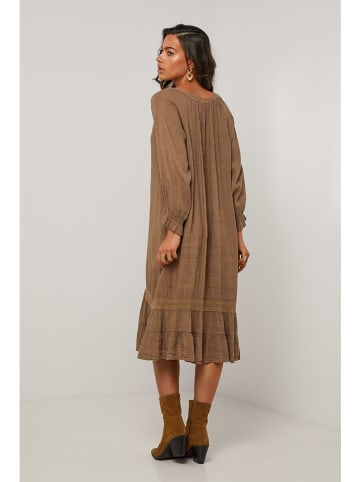 Le Monde du Lin Leinen-Kleid in Braun