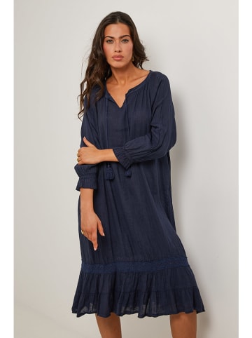 Le Monde du Lin Leinen-Kleid in Dunkelblau
