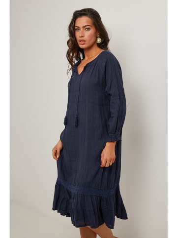 Le Monde du Lin Leinen-Kleid in Dunkelblau
