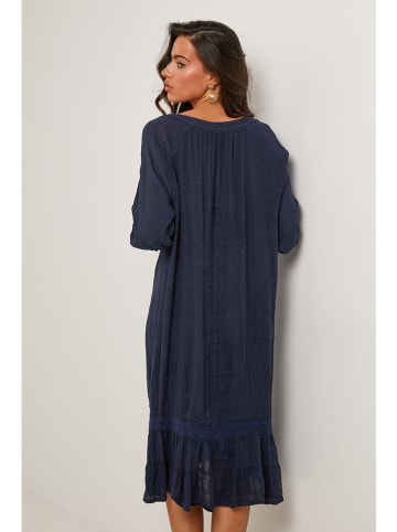 Le Monde du Lin Leinen-Kleid in Dunkelblau