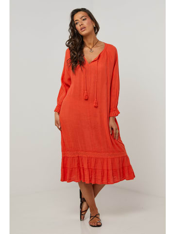 Le Monde du Lin Leinen-Kleid in Orange
