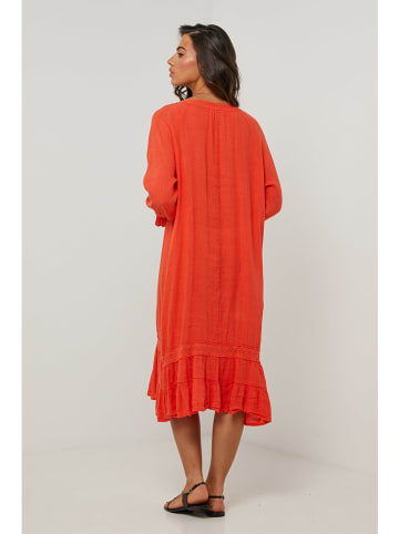 Le Monde du Lin Leinen-Kleid in Orange