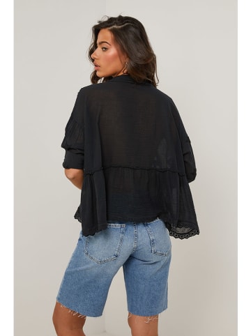 Le Monde du Lin Bluse in Schwarz