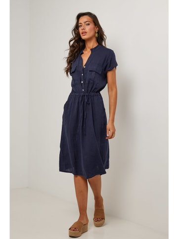 Le Monde du Lin Leinen-Kleid in Dunkelblau