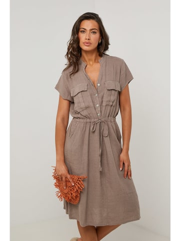 Le Monde du Lin Linnen jurk beige