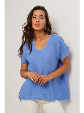Le Monde du Lin Leinen-Bluse in Blau