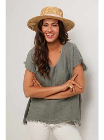 Le Monde du Lin Leinen-Bluse in Khaki