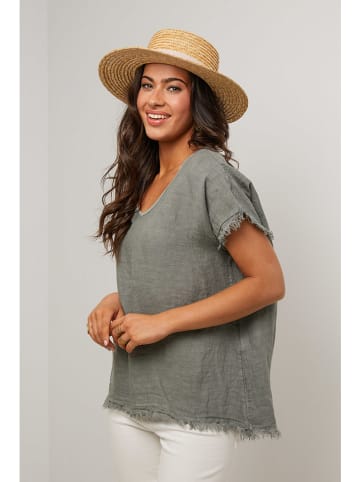 Le Monde du Lin Leinen-Bluse in Khaki