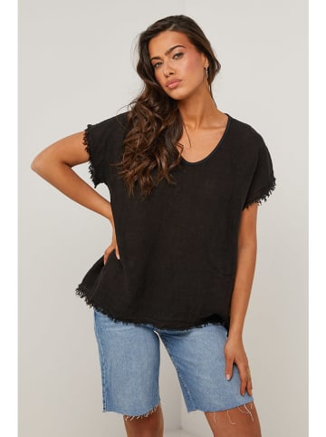 Le Monde du Lin Linnen blouse zwart
