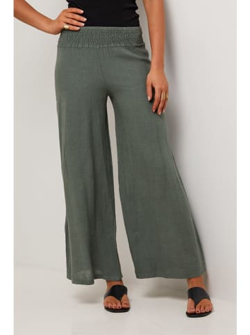 Le Monde du Lin Linnen broek kaki