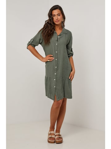 Le Monde du Lin Leinen-Kleid in Khaki