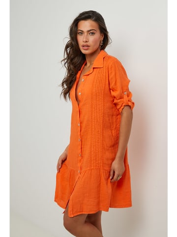 Le Monde du Lin Leinen-Kleid in Orange