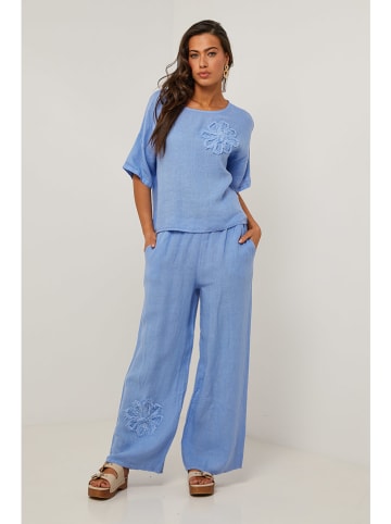 Le Monde du Lin Leinen-Hose in Hellblau
