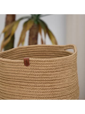 ABERTO DESIGN Aufbewahrungskorb in Hellbraun - (B)15 x (H)20 x (T)18 cm