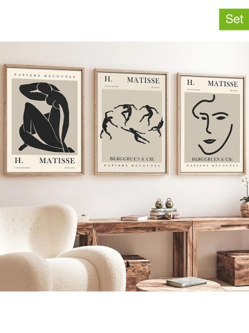 ABERTO DESIGN 3er-Set: Gerahmte Kunstdrucke