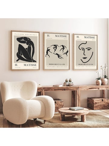 ABERTO DESIGN 3er-Set: Gerahmte Kunstdrucke