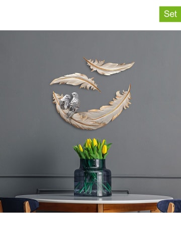 ABERTO DESIGN 2er-Set: Wanddekore in Beige