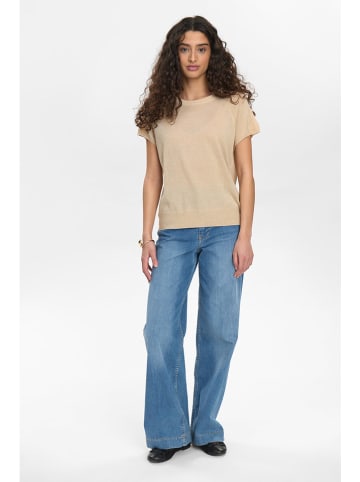 NÜMPH Strickshirt in Beige/ Gold