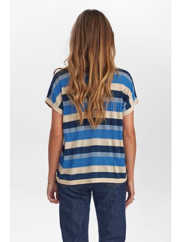 NÜMPH Gebreid shirt blauw/beige