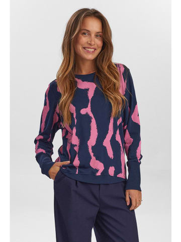 NÜMPH Bluza w kolorze granatowo-różowym