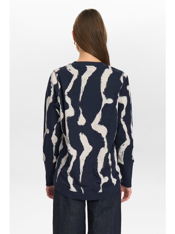 NÜMPH Bluza w kolorze granatowo-kremowym