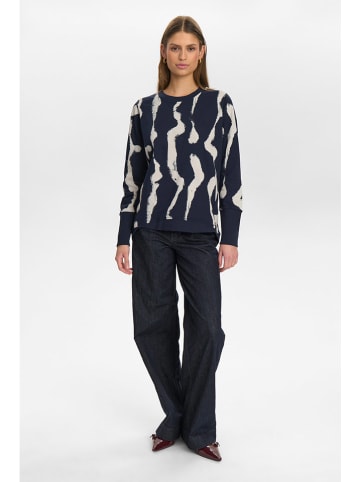 NÜMPH Sweatshirt donkerblauw/crème
