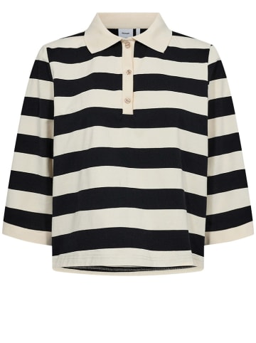 NÜMPH Poloshirt in Schwarz/ Creme
