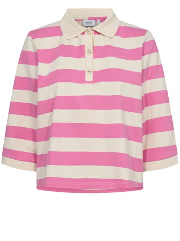 NÜMPH Poloshirt in Rosa/ Creme