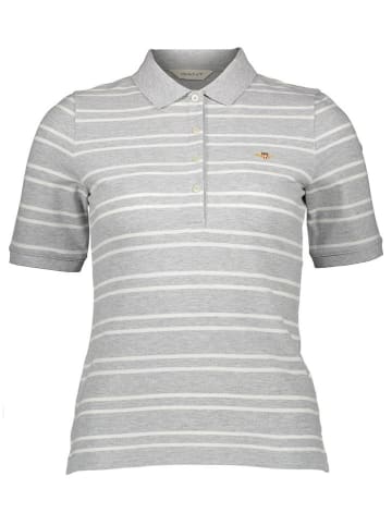 Gant Poloshirt in Grau/ Weiß