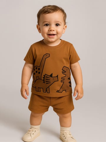 Denokids 2-częściowy zestaw "Dino" w kolorze jasnobrązowym