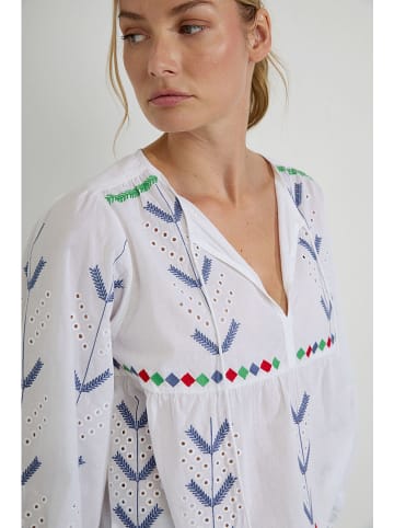 Josephine & Co Bluse "Dustin" in Weiß/ Blau