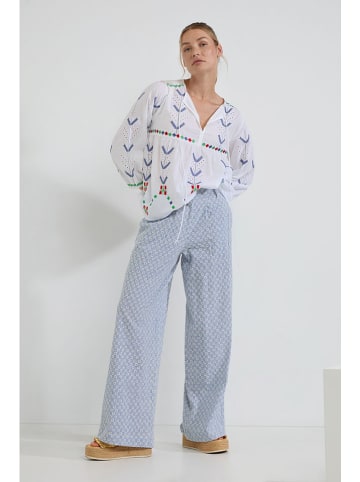 Josephine & Co Bluse "Dustin" in Weiß/ Blau