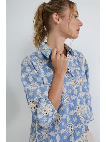 Josephine & Co Bluse "Devan" in Creme/ Hellblau