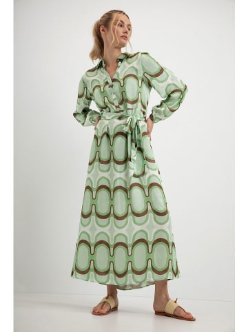 Josephine & Co Blousejurk "Dahlia" groen/lichtbruin/crème