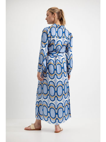Josephine & Co Hemdkleid "Dahlia" in Blau/ Beige/ Weiß